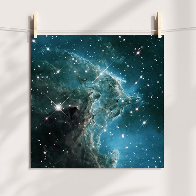 Teal Blue Coloured Monkey Head Nebula Poster (Teal Blue Colored Monkey Head Nebula Poster)