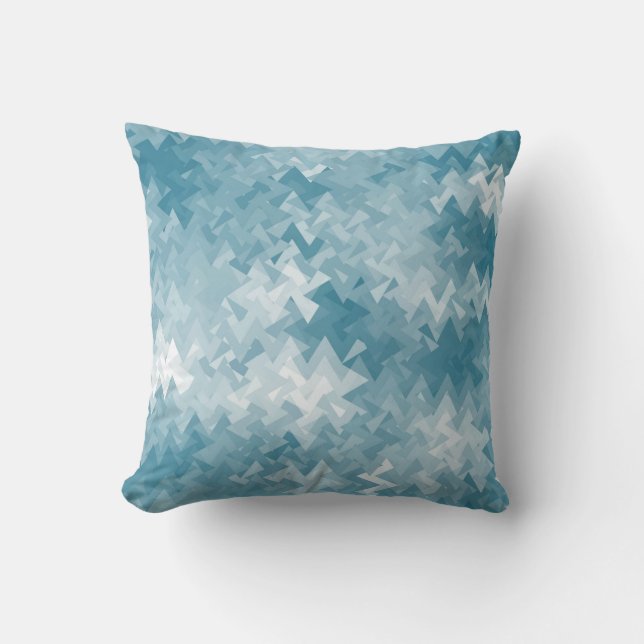 Teal Blue Crystal Pattern Cushion (Front)