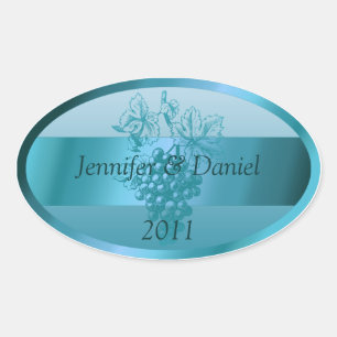 Teal Blue Custom Wine Labels