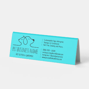 Teal Blue cute Petsitter dog cat logo veterinary