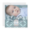 Teal Blue Damask Baby Boy Photo Christening