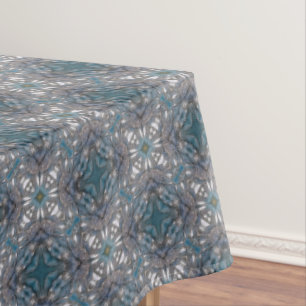 Teal Blue Diamond Filigree Tablecloth