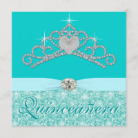 Teal Blue Diamond Tiara Teal Blue Quincenera