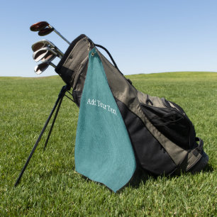 Teal Blue Digital Fabric Texture by Shirley Taylor Golf Towel
