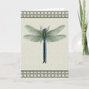 Teal Blue Dragonfly Card