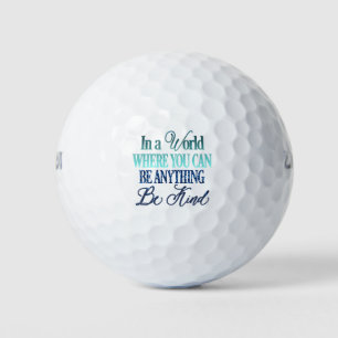 Teal & Blue Dripping Glitter Inspirational Quote Golf Balls