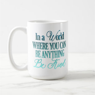 Teal & Blue Dripping Glitter Inspirational Quote T Coffee Mug