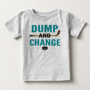 Teal Blue Dump and Change Hockey Baby Baby T-Shirt