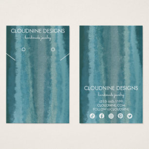 Teal Blue Earring Necklace Jewellery Display Card