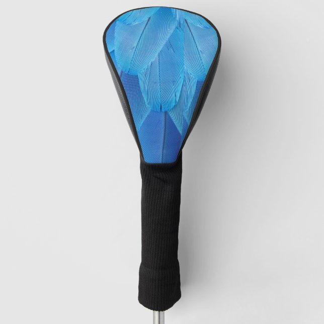Teal Blue Feathers of the Macaw Parrot Golf Head Cover (Front)