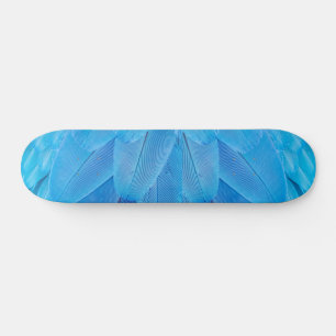 Teal Blue Feathers of the Macaw Parrot Skateboard