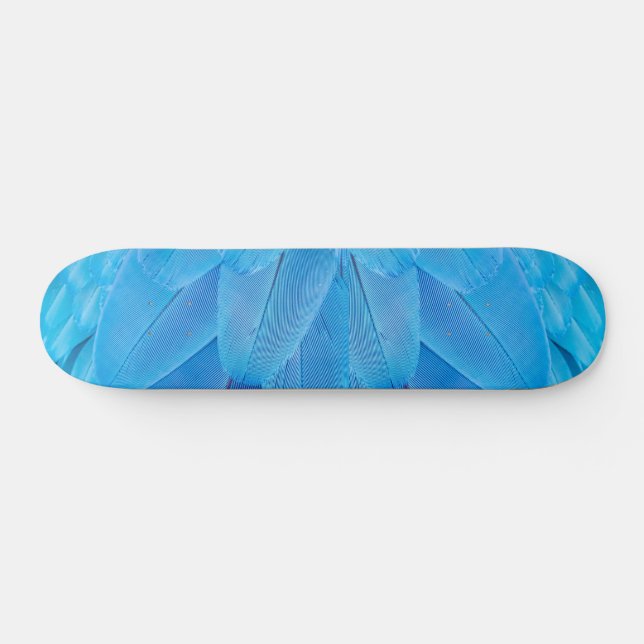 Teal Blue Feathers of the Macaw Parrot Skateboard (Horz)