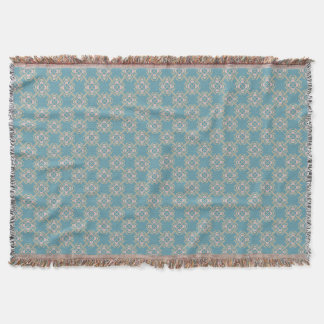 Teal Blue Geometric Throw Blanket