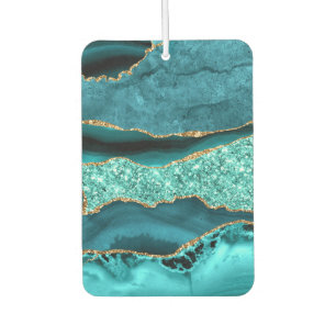 Teal Blue Gold Aqua Turquoise Air Freshener