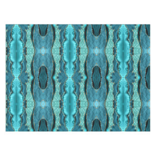 Teal Blue Gold Glitter Aqua Turquoise Tablecloth