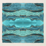 Teal Blue Gold Marble Turquoise Scarf<br><div class="desc">Scarf with Agate Teal Blue Gold Glitter Marble Aqua Turquoise Geode Customisable Gift - or Add Your Name / Text - Make Your Special Scarves Gift ! Resize and move or remove / add text / elements with Customisation tool ! Design by MIGNED ! Please see my other projects /...</div>