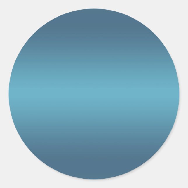 Teal Blue Gradient - Customised Turquoise Template Classic Round Sticker (Front)