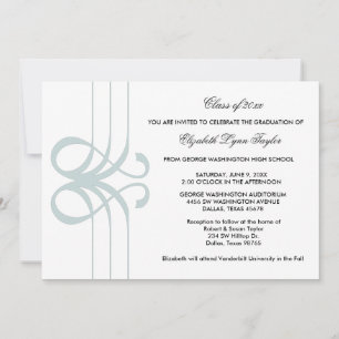 Teal Blue Graduation Announcement