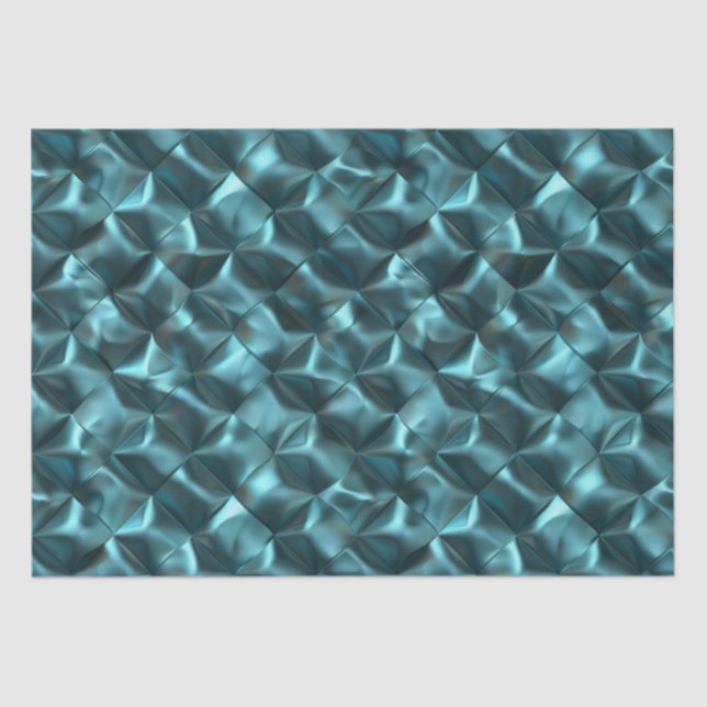 Teal Blue Green Abstract Glam Tissue Paper (Front)