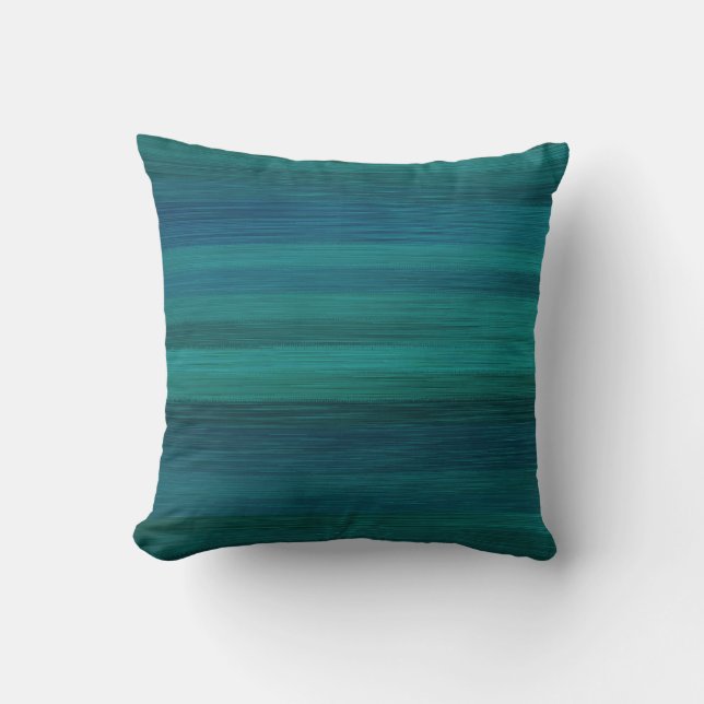 Teal, Blue, Green Bright &  Fun Decorative Pillow (Front)