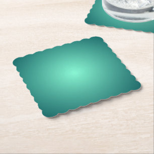 Teal Blue Green Light to Dark Shades Paper Coaster