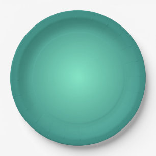 Teal Blue Green Light to Dark Shades  Paper Plate