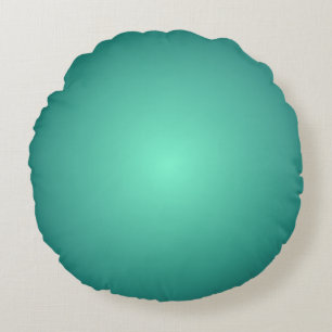 Teal Blue Green Light to Dark Shades Round Cushion