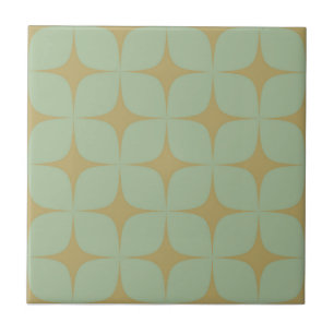 Teal Blue & Green Mid-Century Modern Vintage  Ceramic Tile