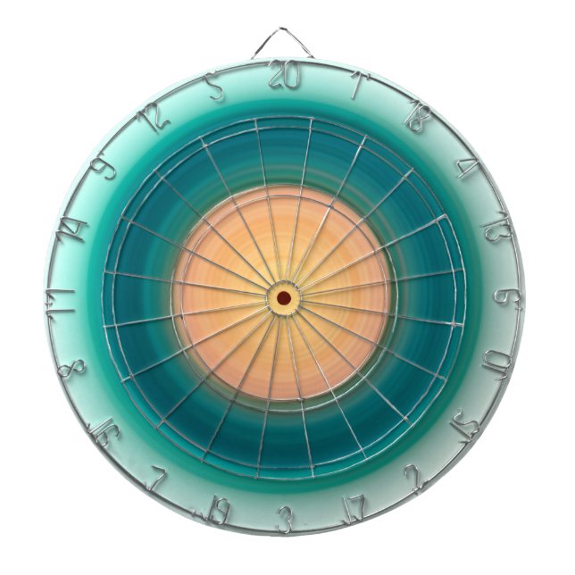Teal Blue Green Orange Yellow Pink Dartboard (Front)