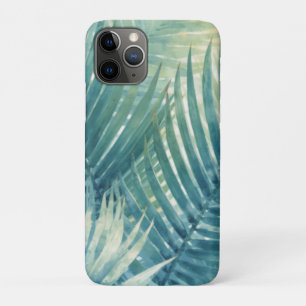 Teal Blue Green Palm Leaves iPhone 11 Pro Case