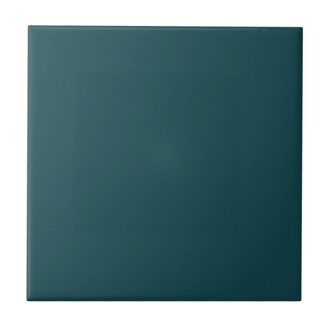 Teal Blue Green Solid Color Tile (Front)