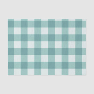 Teal Blue Green Tartan Plaid Pattern Print Tissue Paper