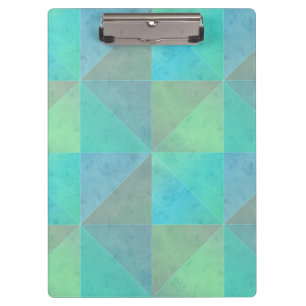 Teal Blue Green Triangles Geometric Art Pattern Clipboard
