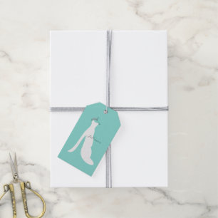 Teal Blue Here Comes The Bride Party Gift Tags