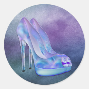 Teal Blue Lavender Purple High Heel Shoes Stickers