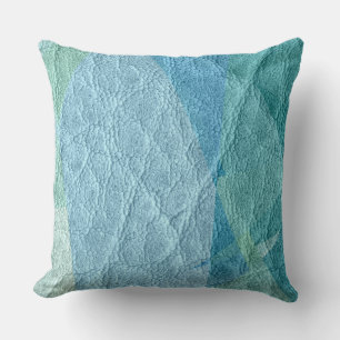 Teal Blue Leather Cushion