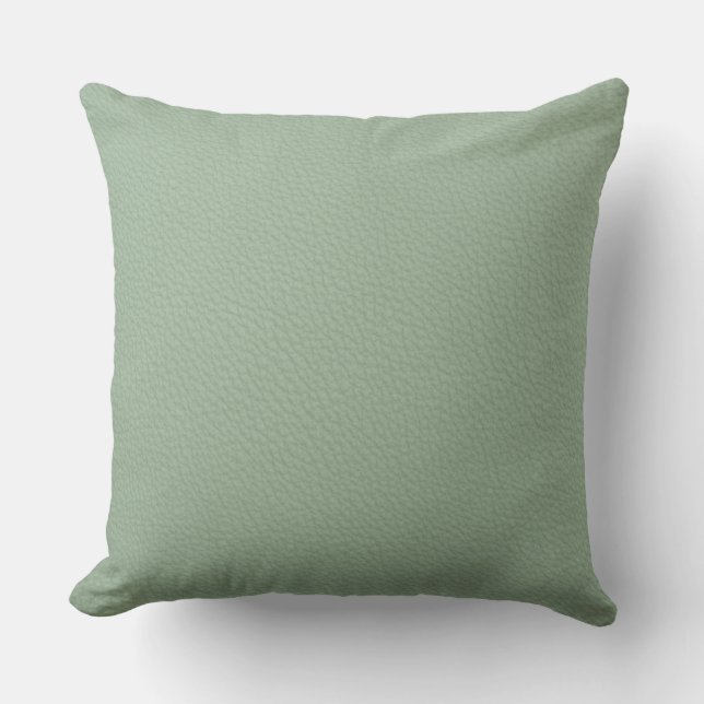 Teal Blue Leather Look Print Pillow (Front)