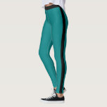 Teal Blue Leggings Black Side Stripe Choose Colour<br><div class="desc">Custom Colours - Sports Black Side Stripe Teal Blue Leggings - MIGNED Design - or Choose / Add Your Stripe and Leggings Colours !</div>