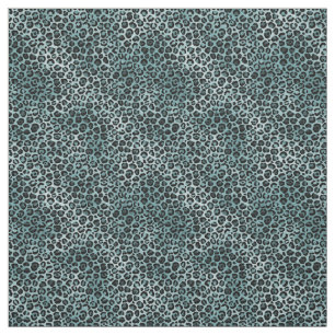 Teal Blue Leopard Print Fabric