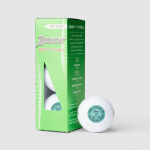 Teal Blue Logo Monogram for Golf-Players Golf Balls