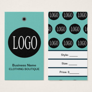 Teal Blue Logo with Bar Code Price Tags