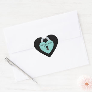 Teal Blue Love Heart Celebrate Shower Tiara Party Heart Sticker