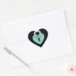 Teal Blue Love Heart Celebrate Shower Tiara Party Sticker