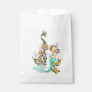Teal Blue Mermaid Baby Shower Favour Bag