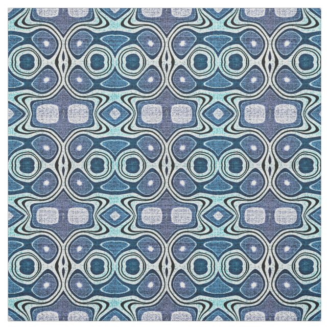 Teal Blue Mint Green Violet Bali Batik Pattern Fabric (Swatch)