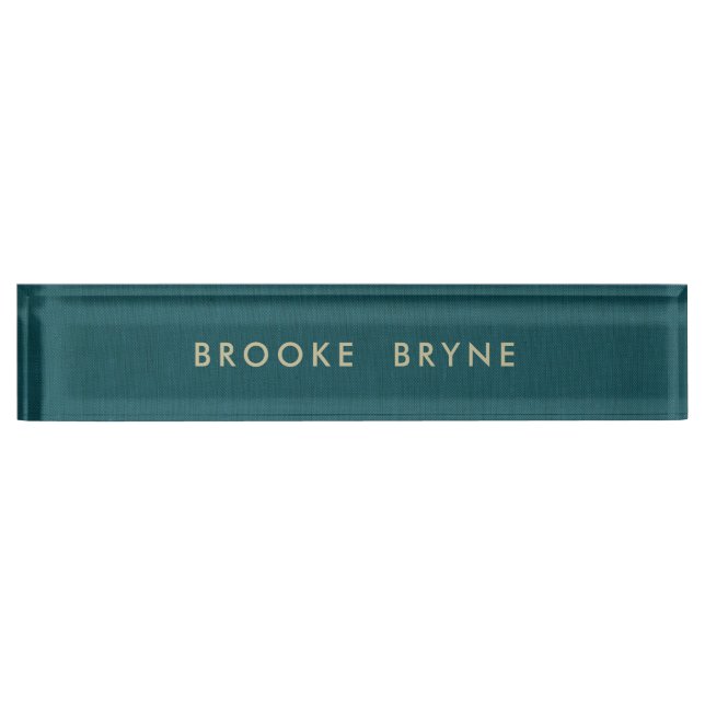 Teal Blue Modern Professional Minimalist Nameplate (Front)