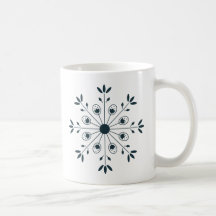 Teal Blue Modern Scandinavian Christmas Snowflake