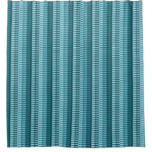 Teal Blue Modern Unique Abstract Stripe Pattern Shower Curtain