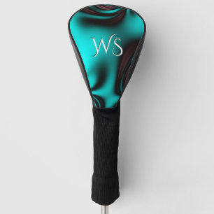 Teal Blue Monogrammed Golf Head Cover
