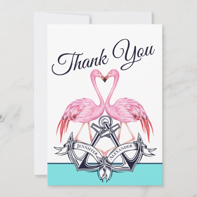 Teal Blue  Nautical rope Heart Anchor Wedding  Invitation (Front)